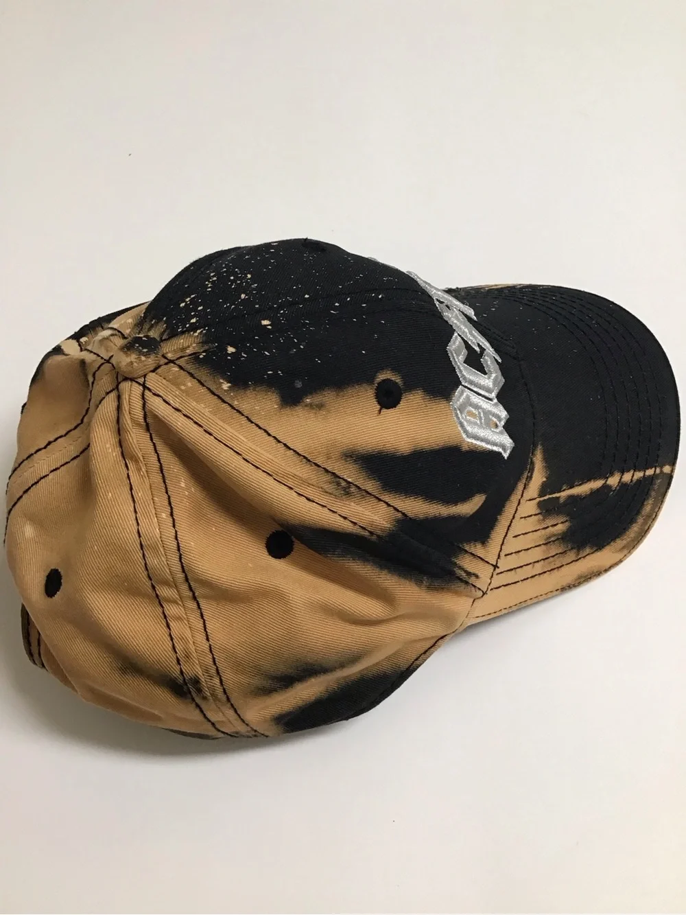 AC/DC Back in Black Cap Dyed Hat Metallic Embroidery Adjust Angus Young Vintage